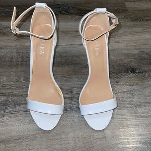 Akira white simple strap heels size 38, 7.5
